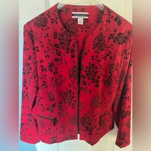 Black Rose Velvet Burnout Jacket